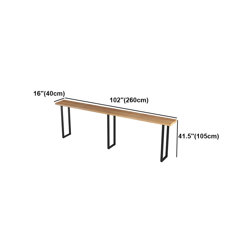 Brown Modern Style Table Pine Wood and Iron Breakroom Bar Table