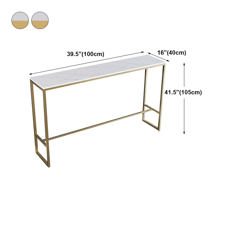 White Glam Style Bar Table Faux Marble Milk Tea Shop Bar Table