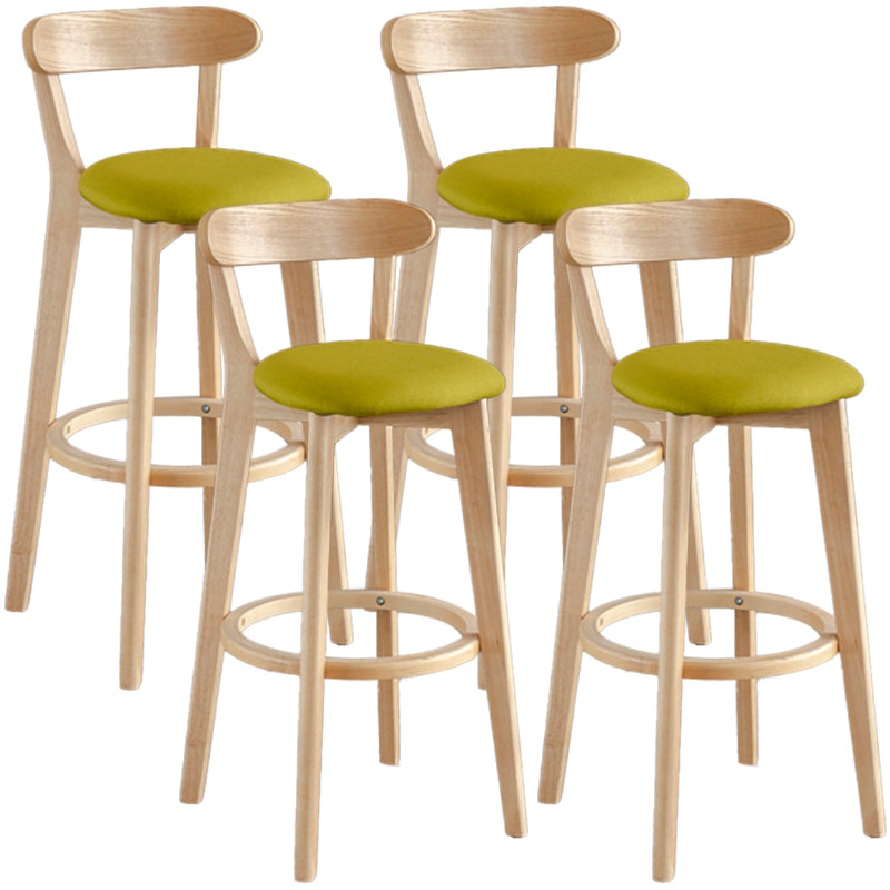 Barkruk in Scandinavische stijl, houten poten met lage rugleuning voor keukenbar
