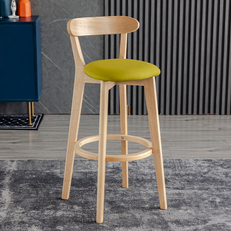 Barkruk in Scandinavische stijl, houten poten met lage rugleuning voor keukenbar
