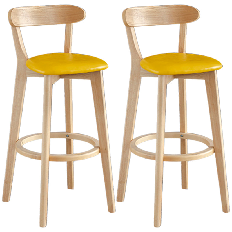 Barkruk in Scandinavische stijl, houten poten met lage rugleuning voor keukenbar