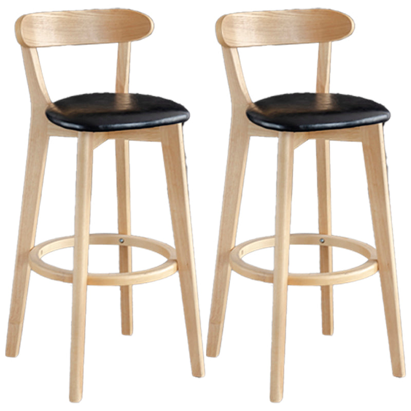 Barkruk in Scandinavische stijl, houten poten met lage rugleuning voor keukenbar