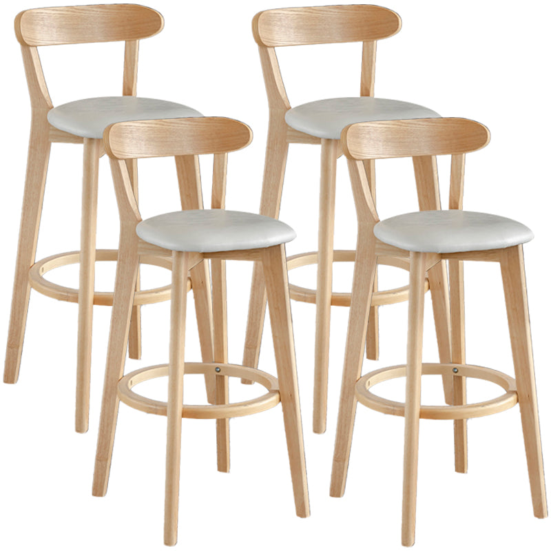 Barkruk in Scandinavische stijl, houten poten met lage rugleuning voor keukenbar