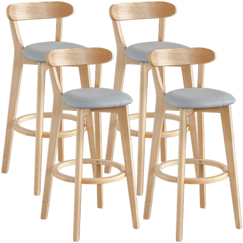 Barkruk in Scandinavische stijl, houten poten met lage rugleuning voor keukenbar