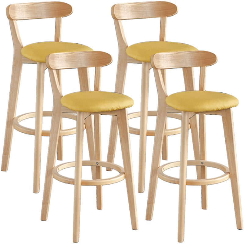 Barkruk in Scandinavische stijl, houten poten met lage rugleuning voor keukenbar