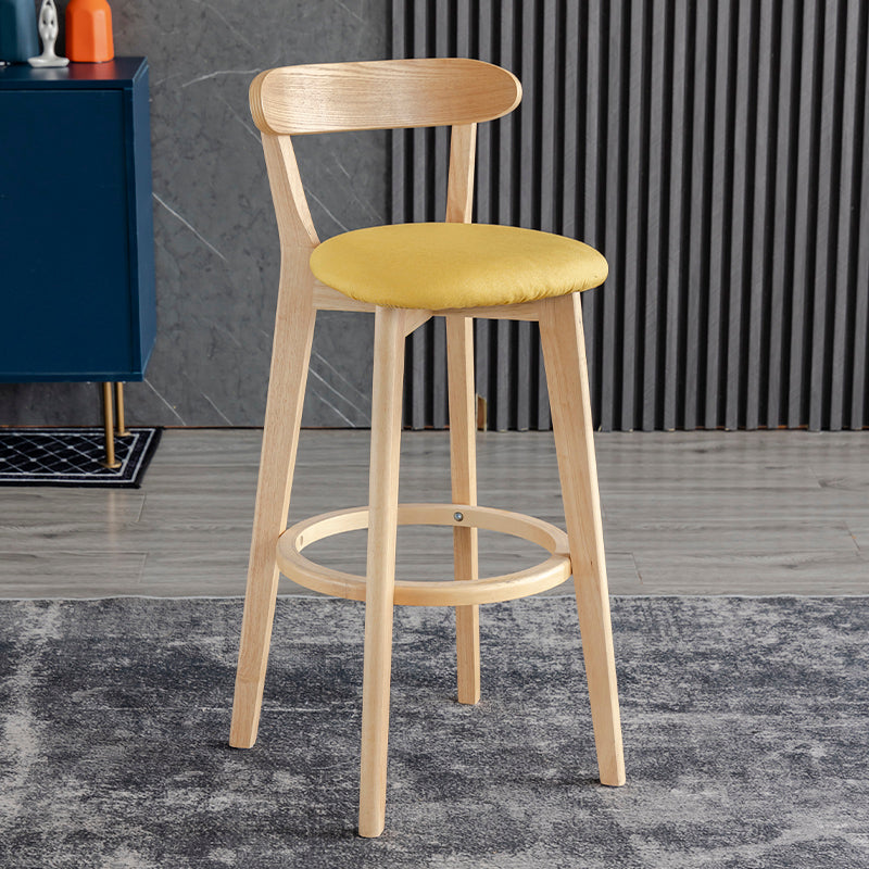 Barkruk in Scandinavische stijl, houten poten met lage rugleuning voor keukenbar