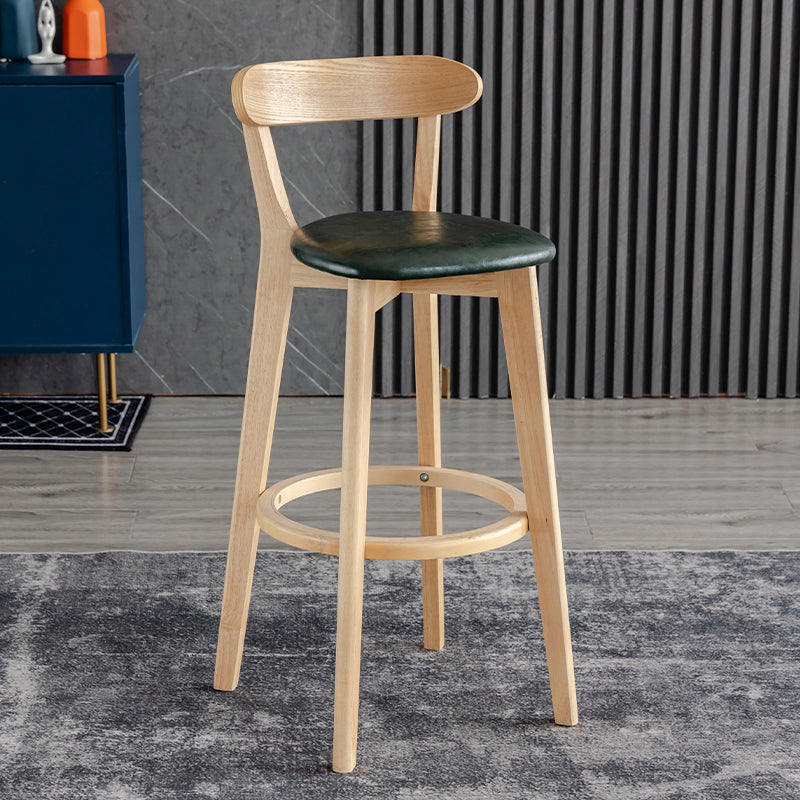 Barkruk in Scandinavische stijl, houten poten met lage rugleuning voor keukenbar