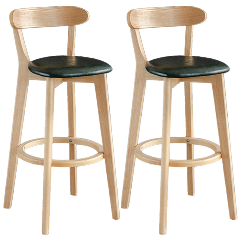 Barkruk in Scandinavische stijl, houten poten met lage rugleuning voor keukenbar