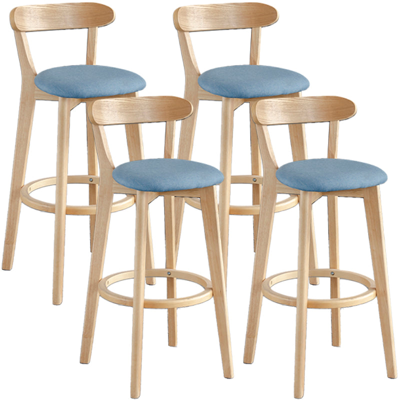 Barkruk in Scandinavische stijl, houten poten met lage rugleuning voor keukenbar