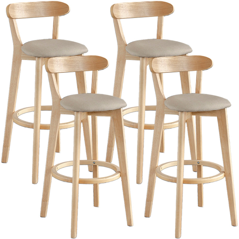 Barkruk in Scandinavische stijl, houten poten met lage rugleuning voor keukenbar