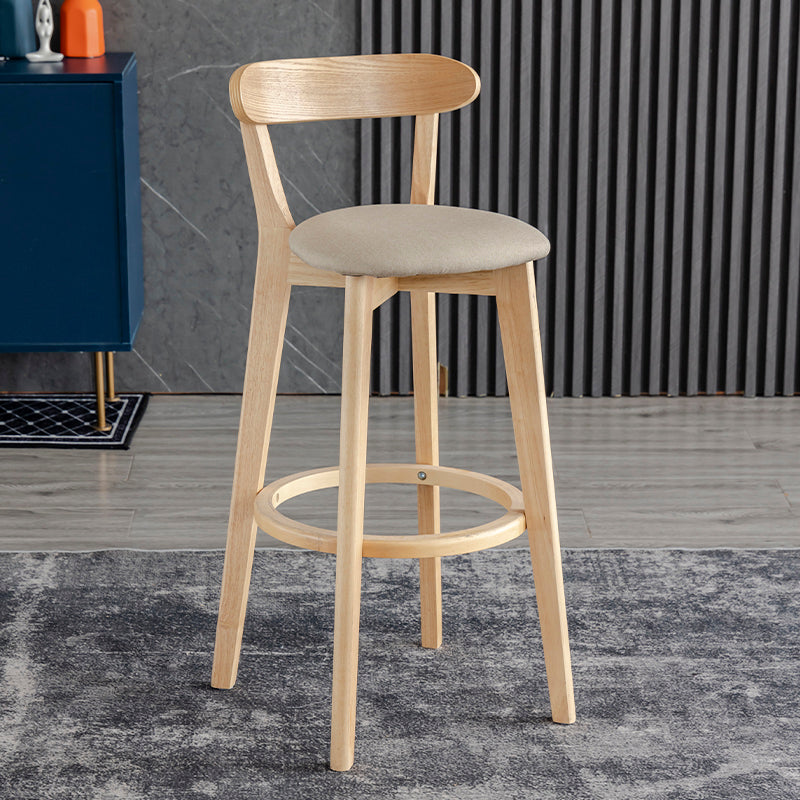 Barkruk in Scandinavische stijl, houten poten met lage rugleuning voor keukenbar