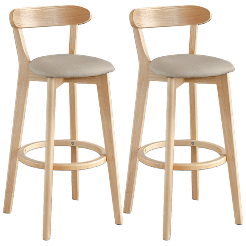 Barkruk in Scandinavische stijl, houten poten met lage rugleuning voor keukenbar
