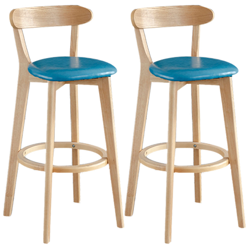 Barkruk in Scandinavische stijl, houten poten met lage rugleuning voor keukenbar