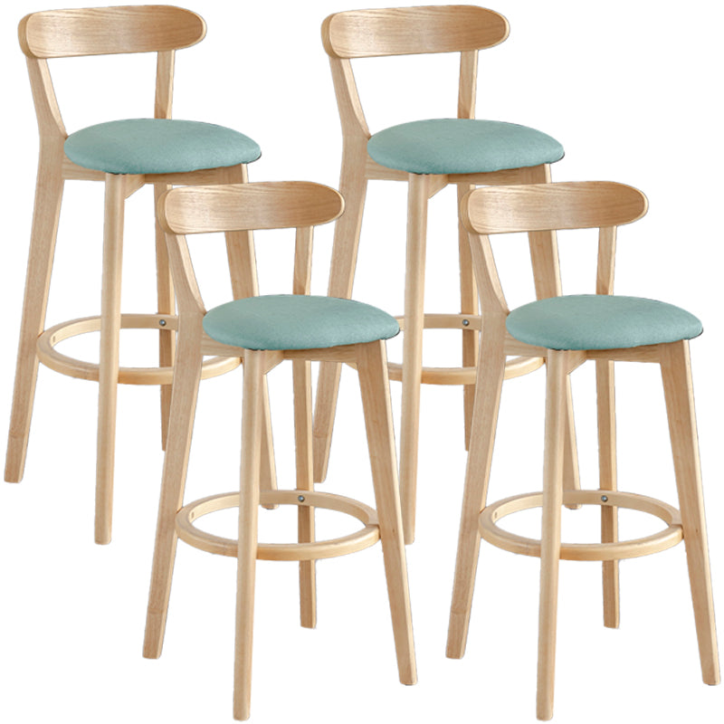 Barkruk in Scandinavische stijl, houten poten met lage rugleuning voor keukenbar