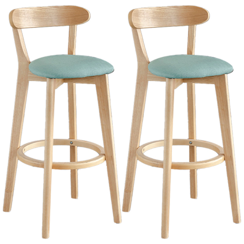 Barkruk in Scandinavische stijl, houten poten met lage rugleuning voor keukenbar