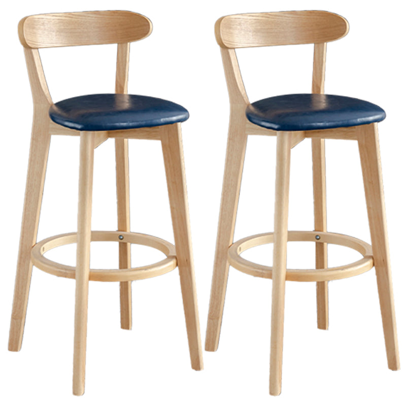 Barkruk in Scandinavische stijl, houten poten met lage rugleuning voor keukenbar