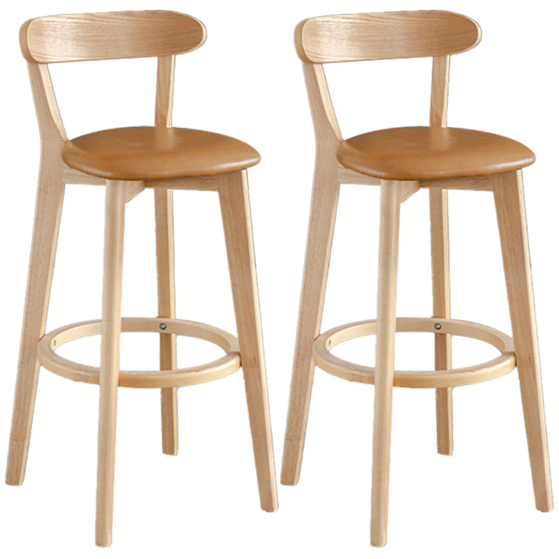 Barkruk in Scandinavische stijl, houten poten met lage rugleuning voor keukenbar