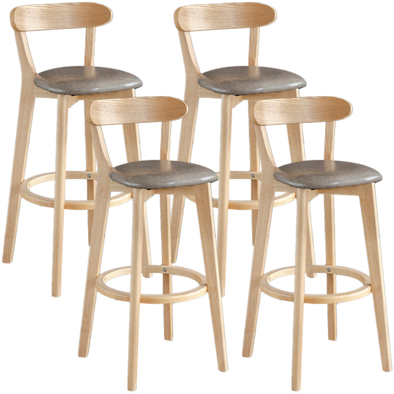 Barkruk in Scandinavische stijl, houten poten met lage rugleuning voor keukenbar