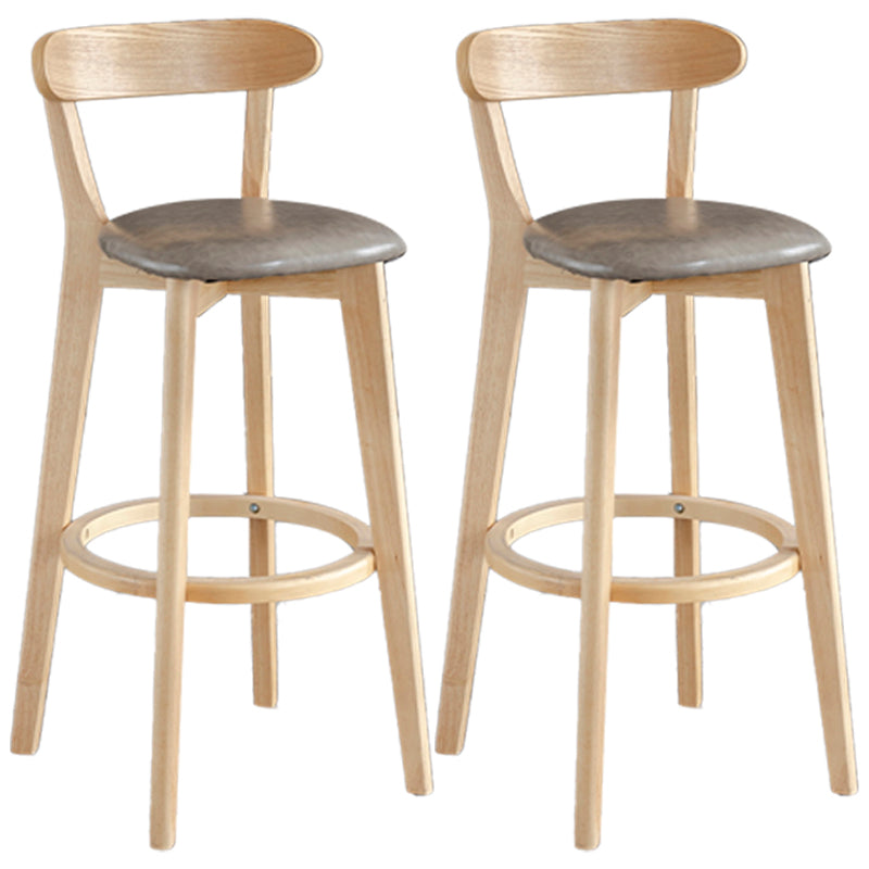 Barkruk in Scandinavische stijl, houten poten met lage rugleuning voor keukenbar