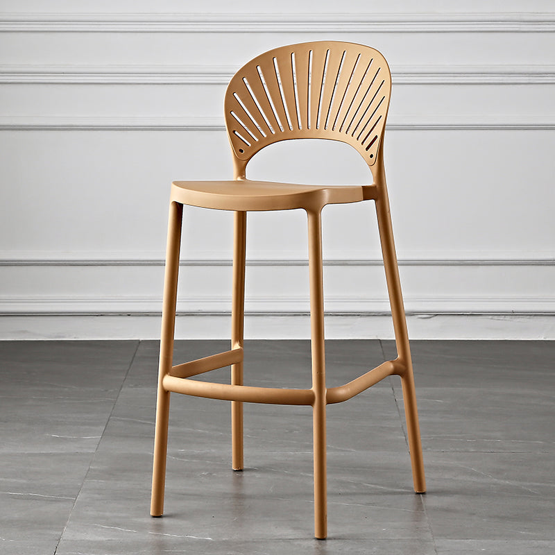 Taburete de bar de estilo escandinavo, taburete individual de plástico con reposapiés para barra de cocina