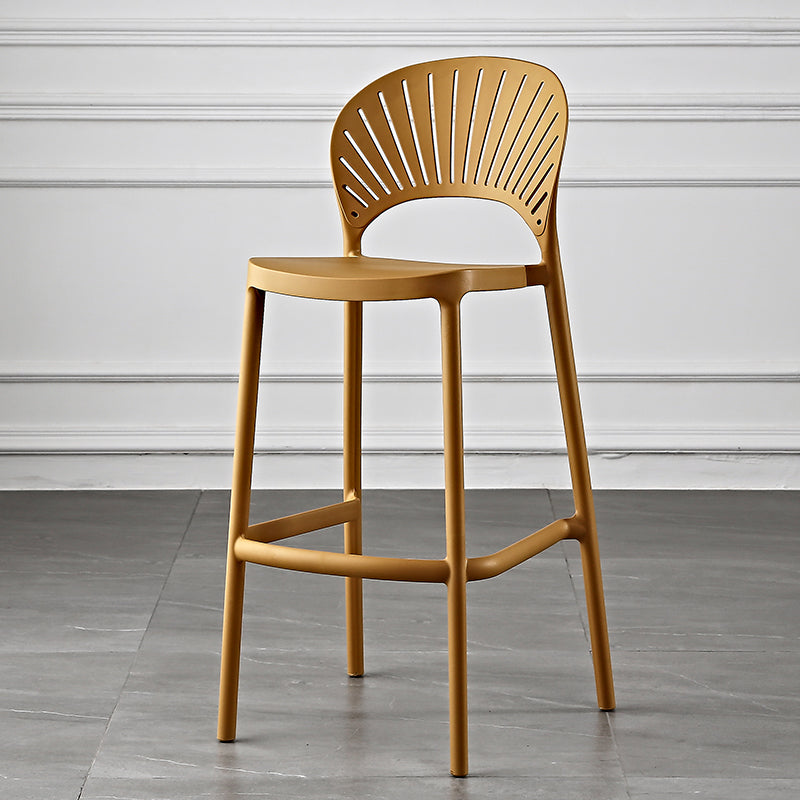 Taburete de bar de estilo escandinavo, taburete individual de plástico con reposapiés para barra de cocina