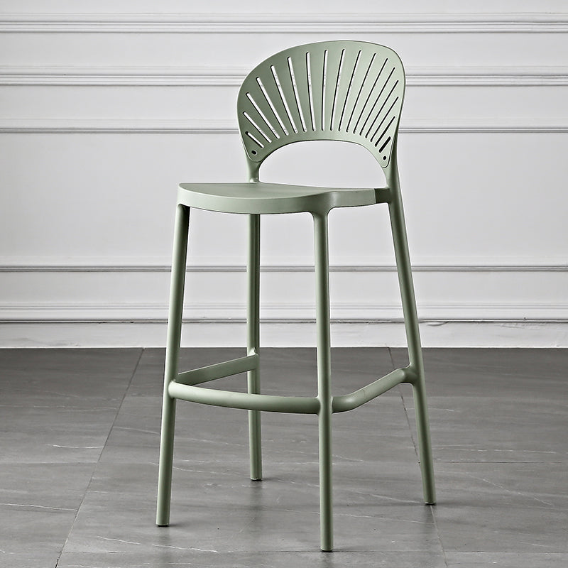 Taburete de bar de estilo escandinavo, taburete individual de plástico con reposapiés para barra de cocina