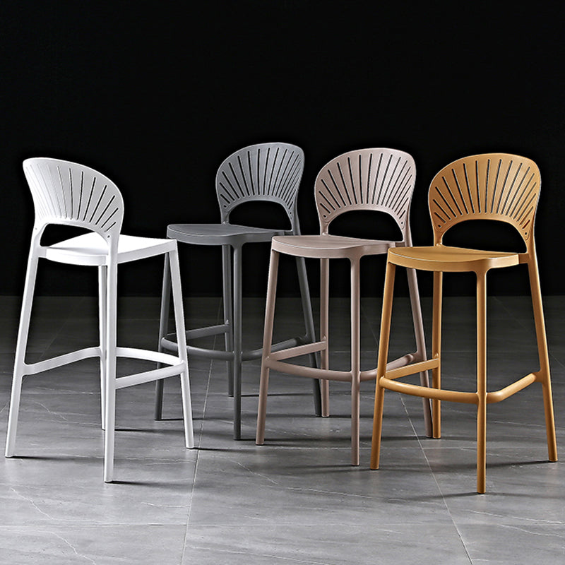 Taburete de bar de estilo escandinavo, taburete individual de plástico con reposapiés para barra de cocina