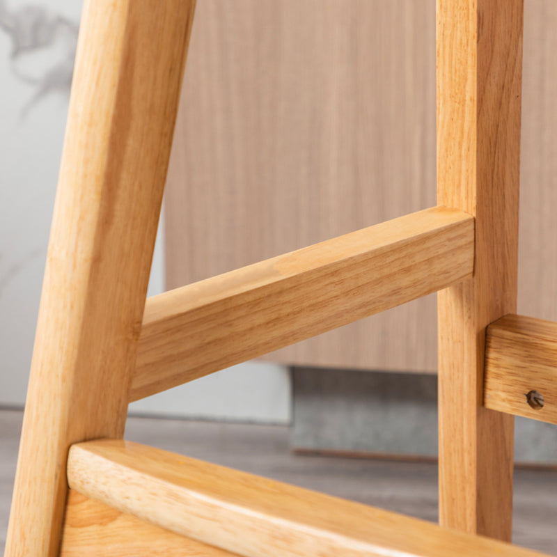 Scandinavian Style Bar-stool with Wooden Legs Round Seat Counter Stool for Kitchen Bar