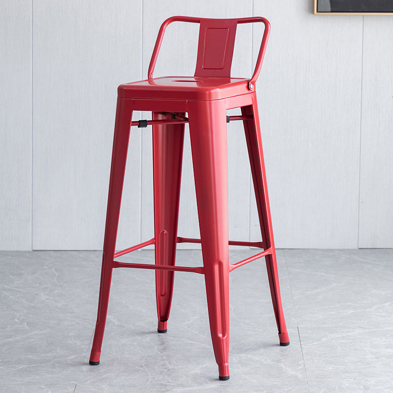Taburete de bar industrial con respaldo, taburete de bar de metal y cuero con patas de hierro