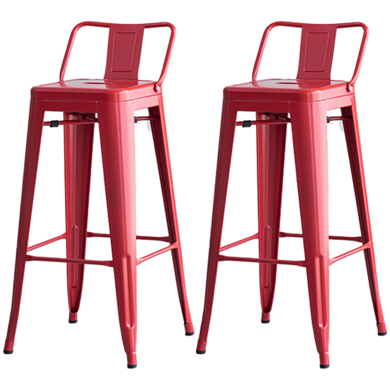 Taburete de bar industrial con respaldo, taburete de bar de metal y cuero con patas de hierro