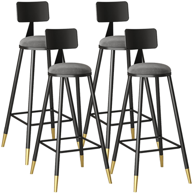 Nordic Iron Low Rücken Barstool einfacher Innenhocker mit runden Polster
