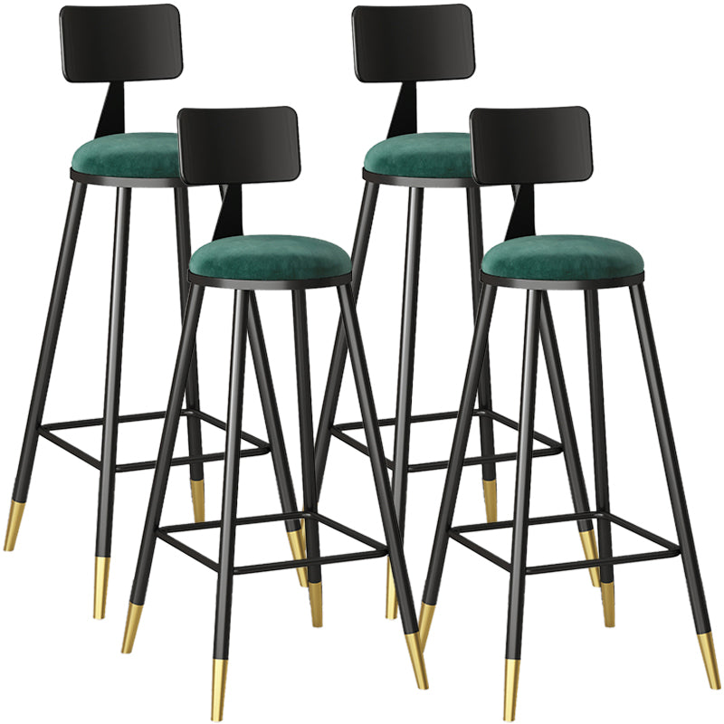 Nordic Iron Low Rücken Barstool einfacher Innenhocker mit runden Polster