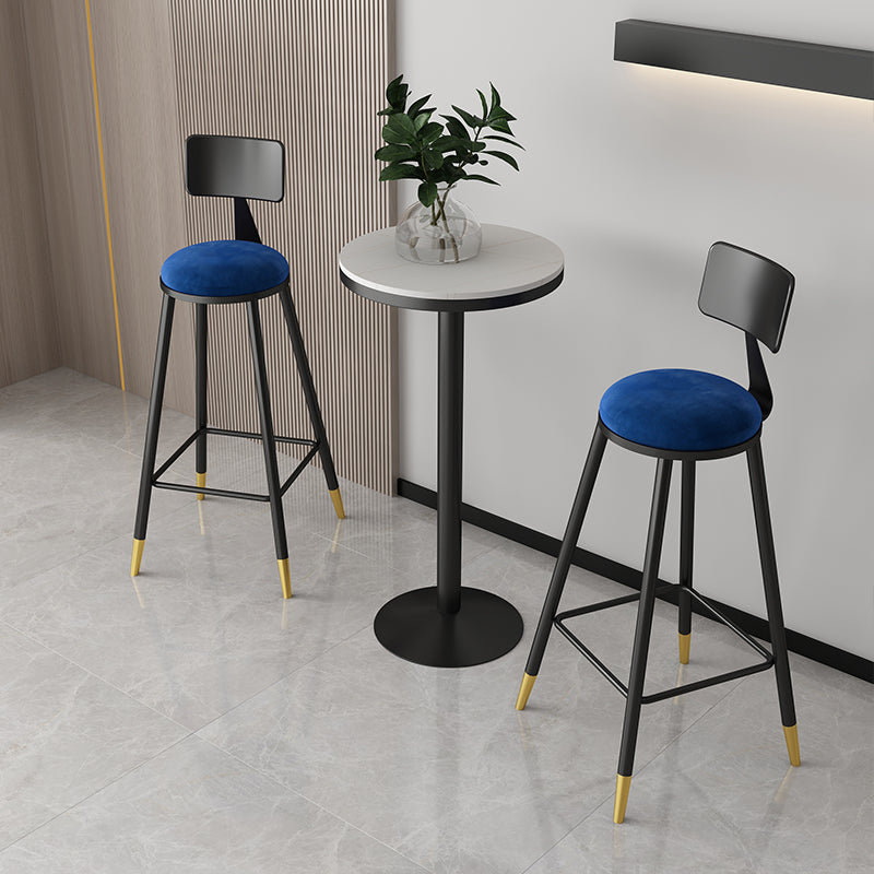 Nordic Iron Low Rücken Barstool einfacher Innenhocker mit runden Polster