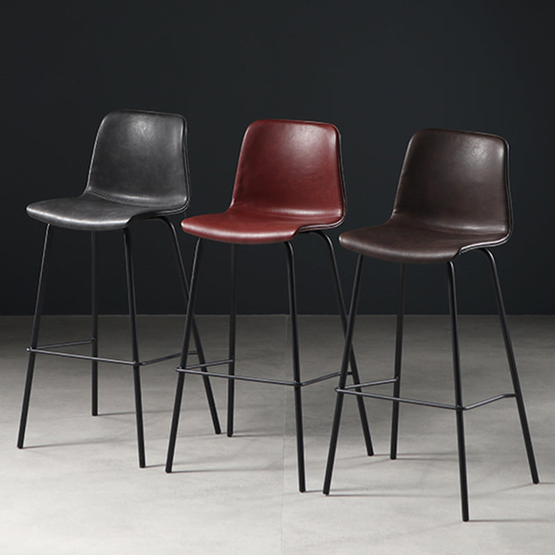 Destiertes Leder einfacher Barhocker Nordic Indoor Hoher Hocker mit Eimersitz