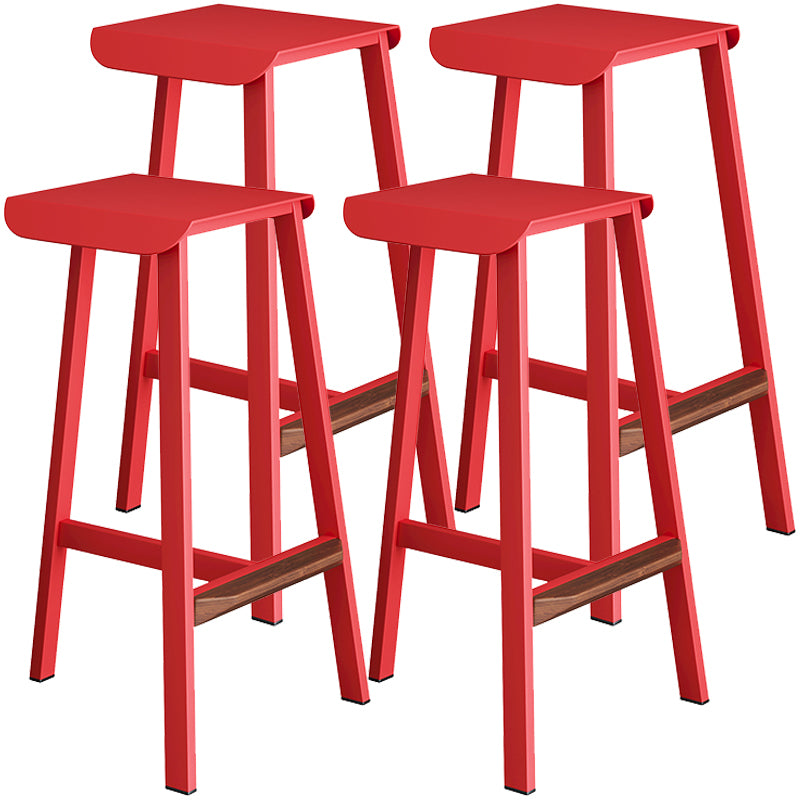 Taburete de bar simple sin respaldo de metal industrial 26" H Taburete alto interior con asiento cuadrado