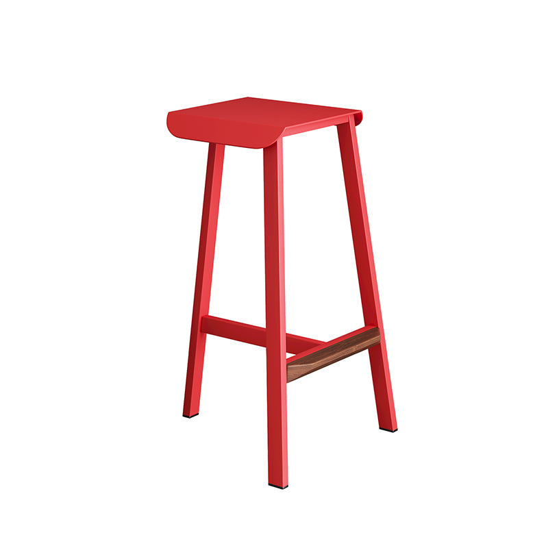 Taburete de bar simple sin respaldo de metal industrial 26" H Taburete alto interior con asiento cuadrado