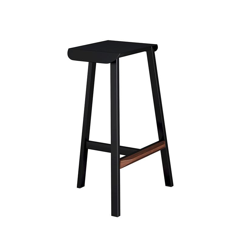 Taburete de bar simple sin respaldo de metal industrial 26" H Taburete alto interior con asiento cuadrado