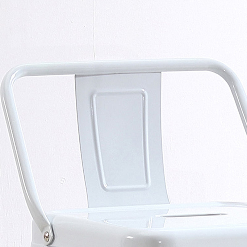 Industrial Iron Low Back Barstool Simple Indoor Tall Stool with Square Seat