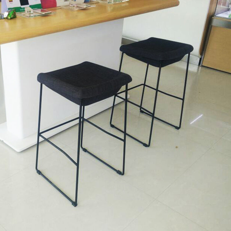 Industrial Style Barstool Indoor Metal Black 4 Legs Bar Stool for Restaurant