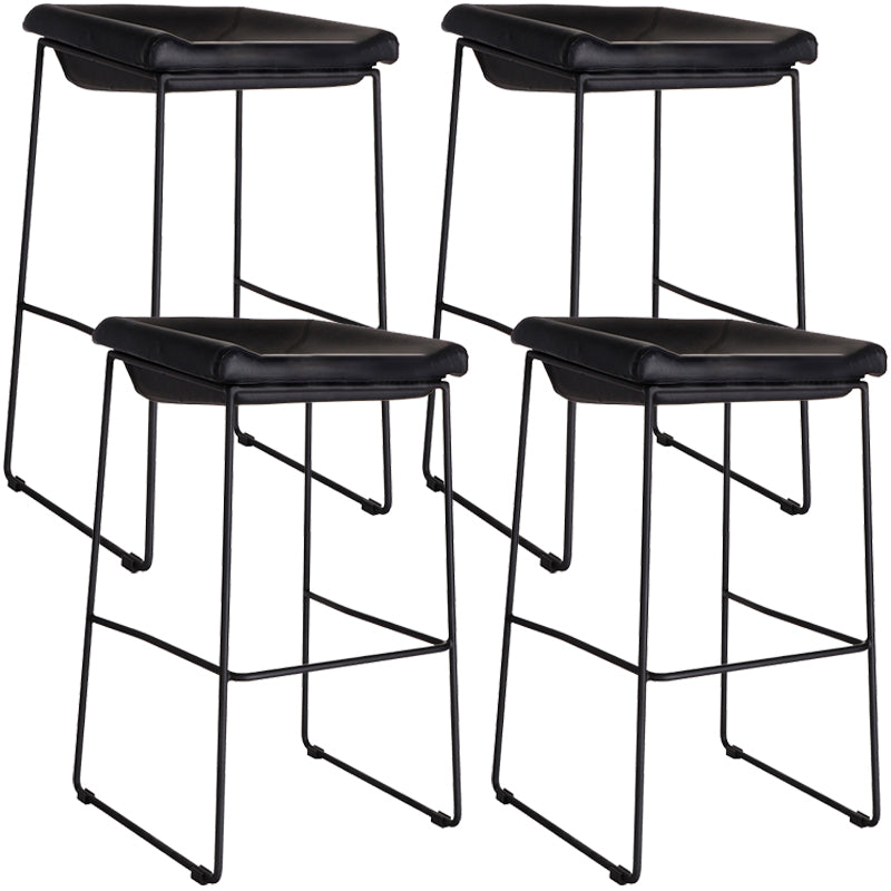 Industrial Style Barstool Indoor Metal Black 4 Legs Bar Stool for Restaurant