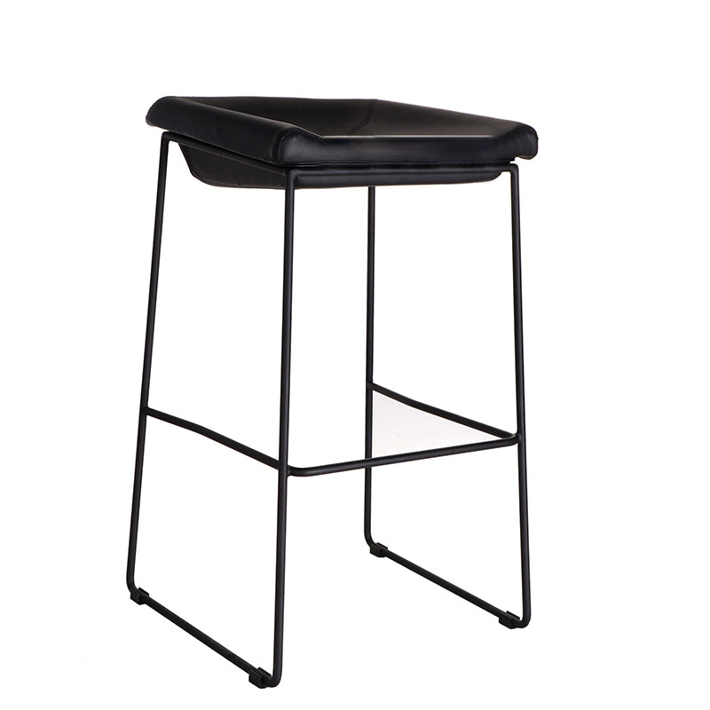 Industrial Style Barstool Indoor Metal Black 4 Legs Barhocker für Restaurant