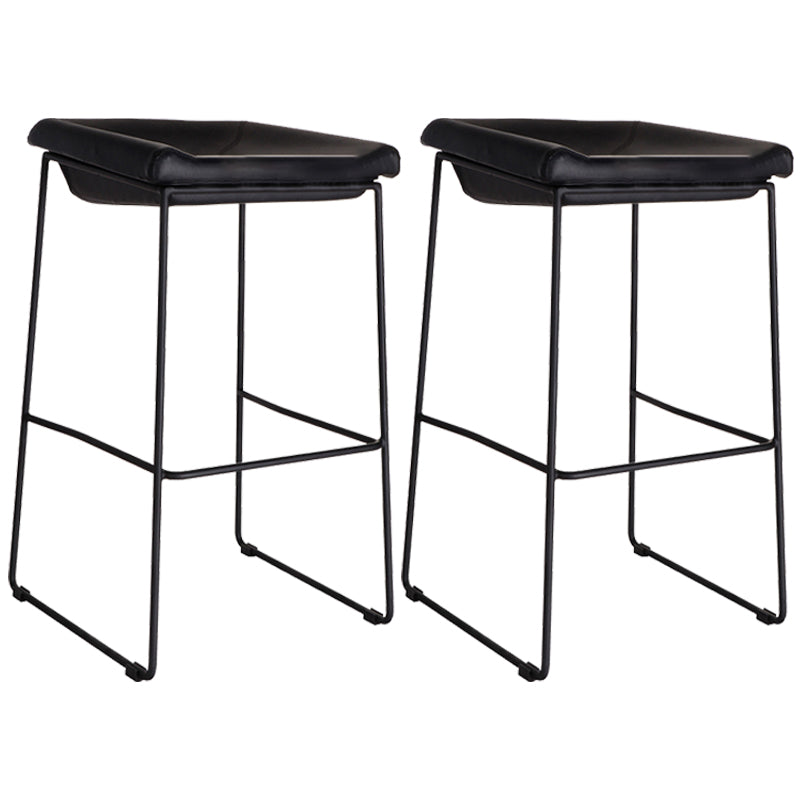 Industrial Style Barstool Indoor Metal Black 4 Legs Bar Stool for Restaurant