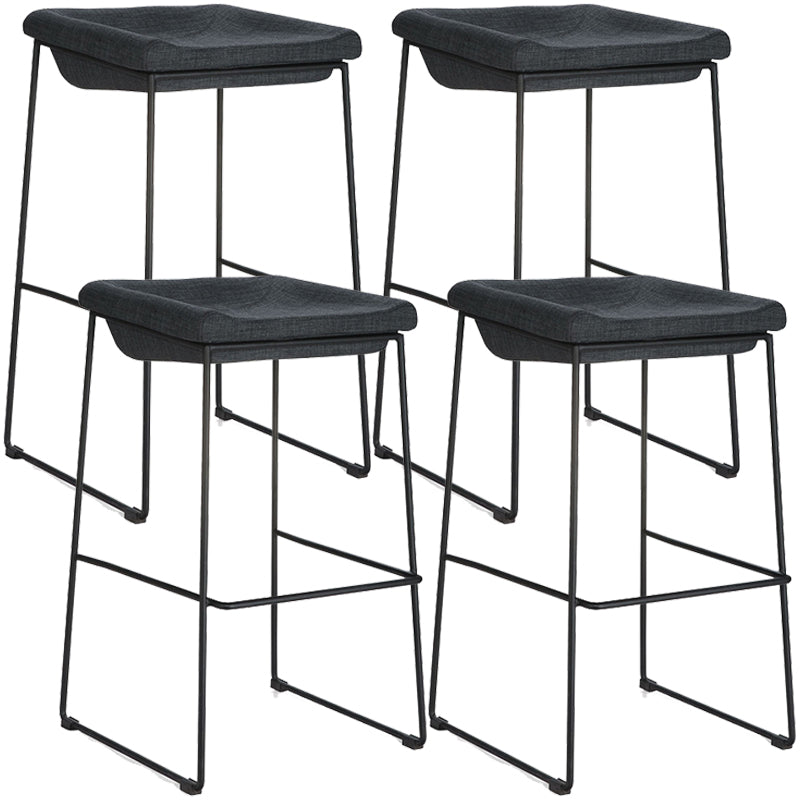 Industrial Style Barstool Indoor Metal Black 4 Legs Bar Stool for Restaurant