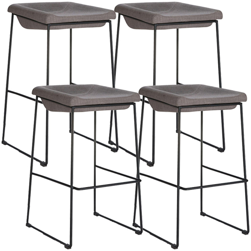 Industrial Style Barstool Indoor Metal Black 4 Legs Bar Stool for Restaurant