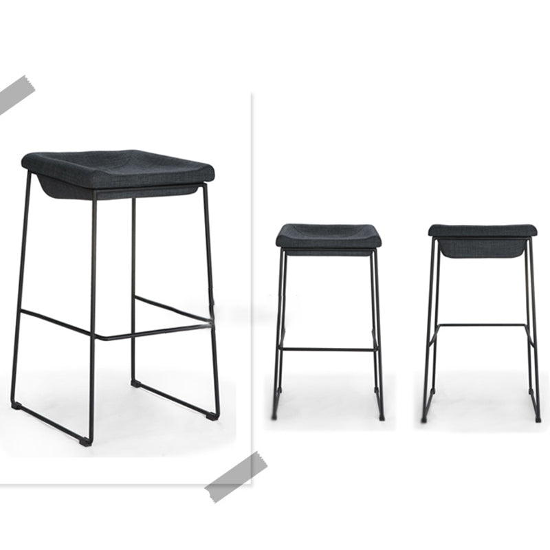 Industrial Style Barstool Indoor Metal Black 4 Legs Bar Stool for Restaurant