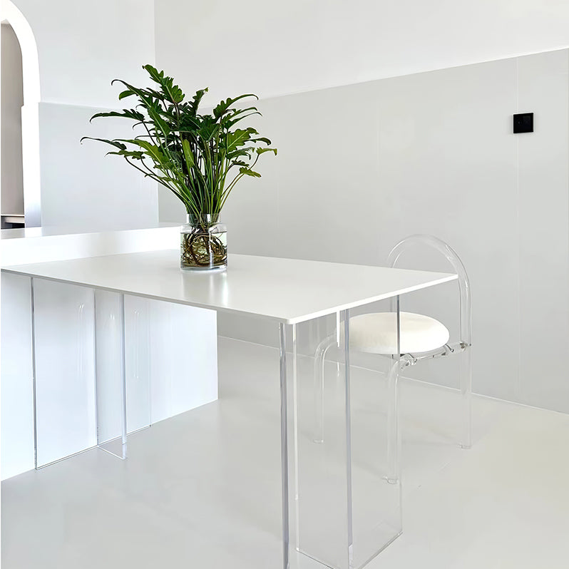 Modern 1/2/4 Pieces Dining Set Rectangle Acrylic Dining Table for Dining Room