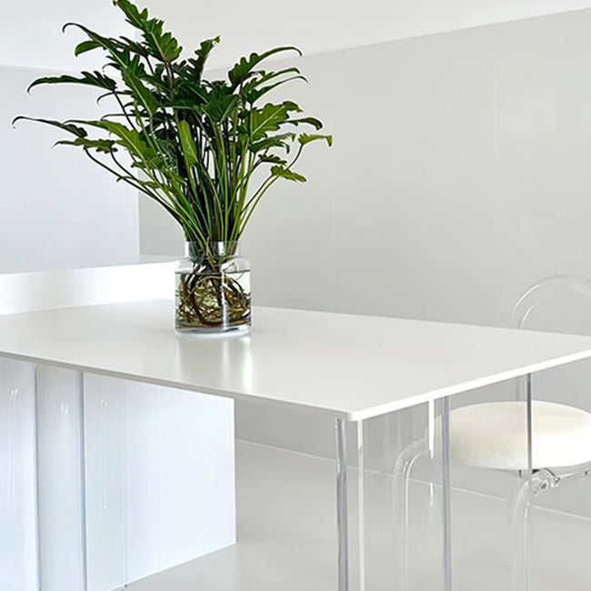 Pièces 1/2/4 modernes Ensemble de restauration Rectangle Table à manger en acrylique pour salle à manger