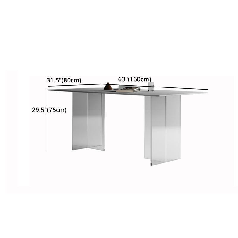 Modern 1/2/4 Pieces Dining Set Rectangle Acrylic Dining Table for Dining Room