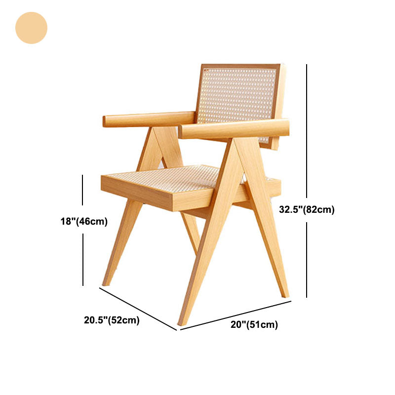 Modern Rectangular Dining Set Solid Wood and Acrylic 1/2/5 Pieces Natural Table and Chairs