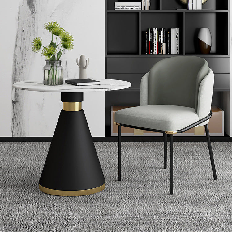 White Stone Top 1/5 Pieces Dining Set Glam Style Kitchen Set for Dining Room